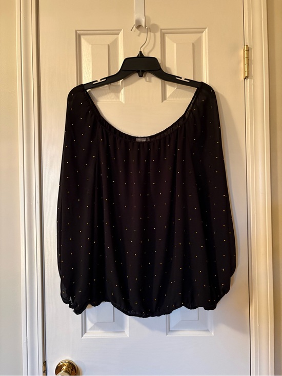 Vince Camuto Tops - Vince Camuto Size Medium Black Top with Gold Accents